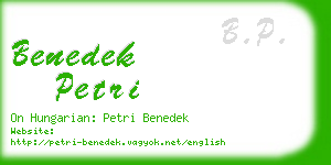 benedek petri business card